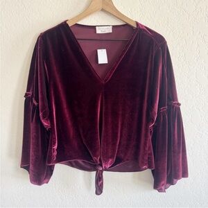 Lavender Field • Burgundy Velvet Top